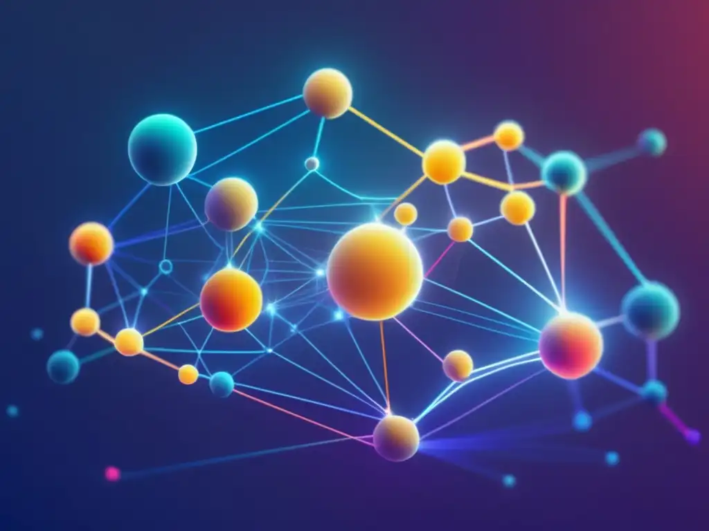 Impacto del Internet en la comunicación: Red abstracta de nodos interconectados que forman una estructura web vibrante y dinámica