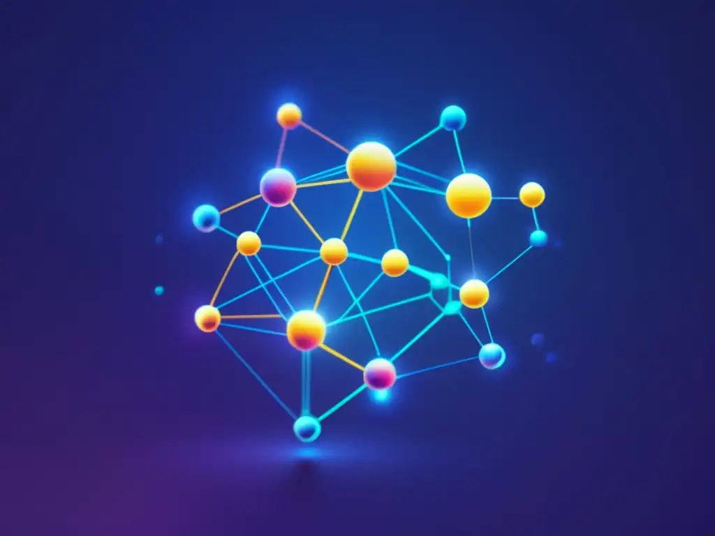 Tecnología de descompresión avanzada con líneas y nodos enredados en un complejo patrón abstracto