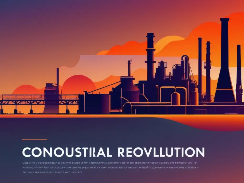 Ilustración abstracta sobre la Revolución Industrial: causas y consecuencias