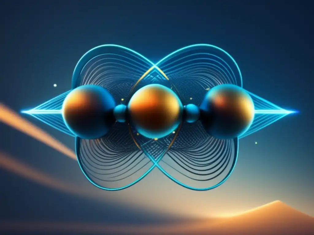 La evolución de las comunicaciones satelitales: imagen abstracta de entrelazamiento cuántico con nodos conectados