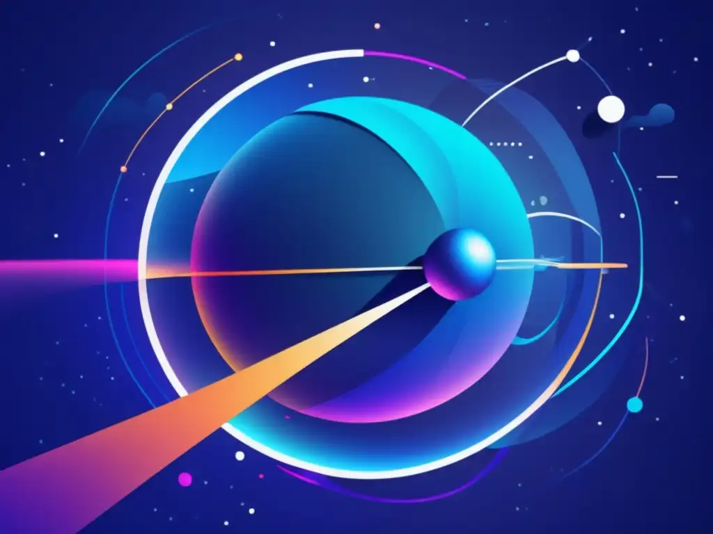 Satélite recopilando y analizando datos Satélite orbitando la Tierra, con colores vibrantes y datos fluyendo