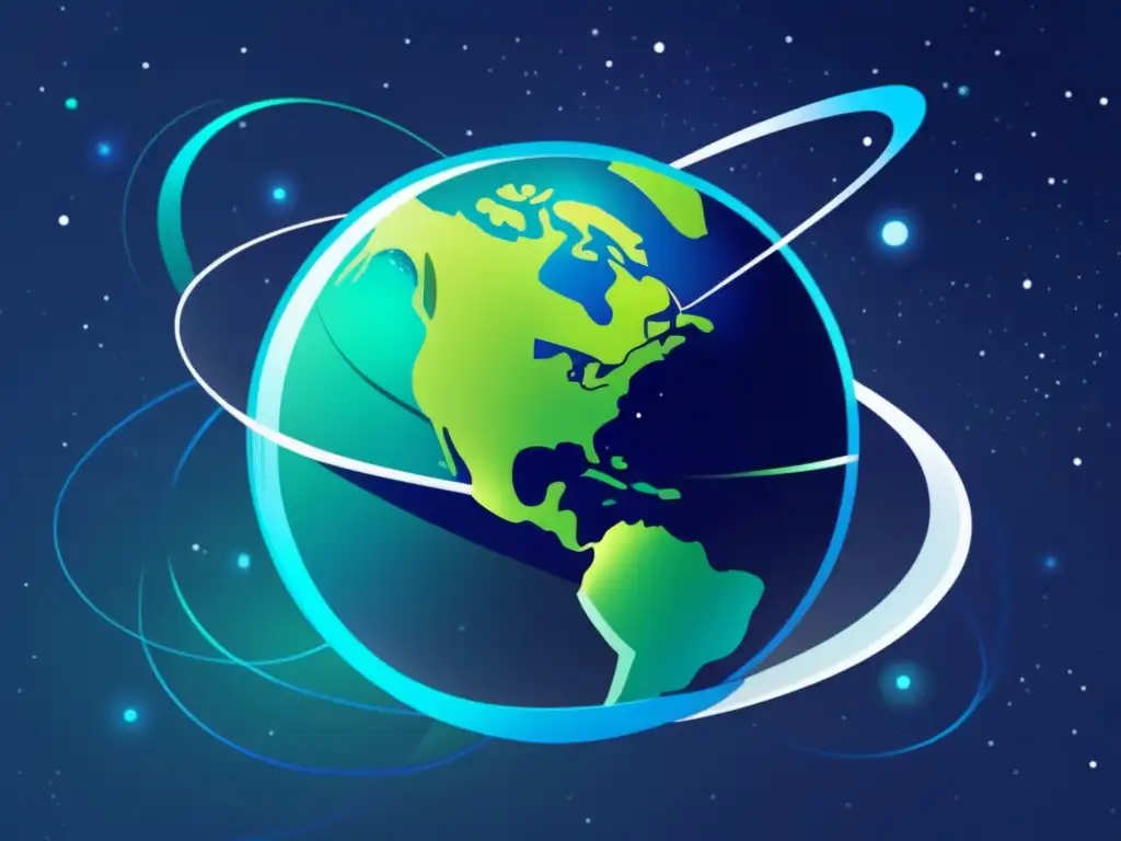Satélite en órbita alrededor de la Tierra Imagen de satélite representando avances tecnológicos en satélites para big data