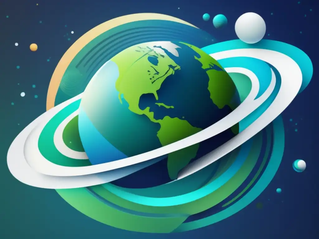 Satélite en órbita terrestre con detalles y colores vibrantes Avances tecnológicos en satélites para big data: imagen abstracta de un satélite orbitando la Tierra con gran detalle y claridad