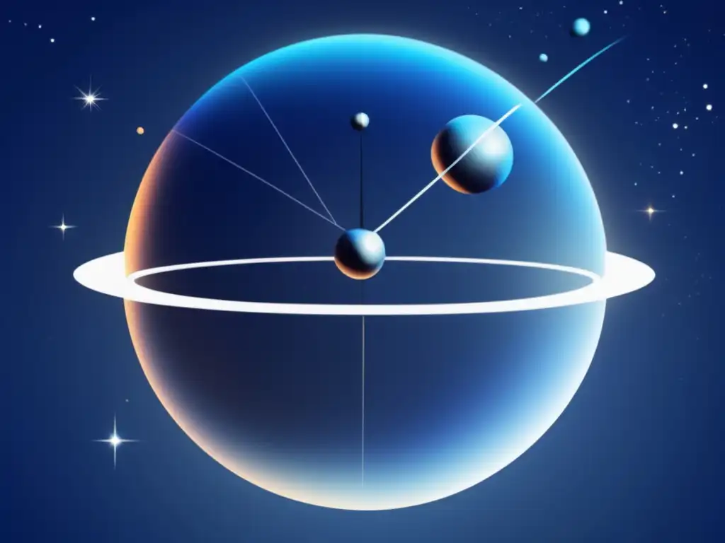 Historia del Sputnik en órbita - Imagen 8k ultradetallada con representación minimalista y abstracta del satélite Sputnik orbitando la Tierra