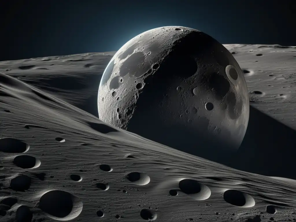 Impresionante imagen abstracta de la superficie lunar en 8K