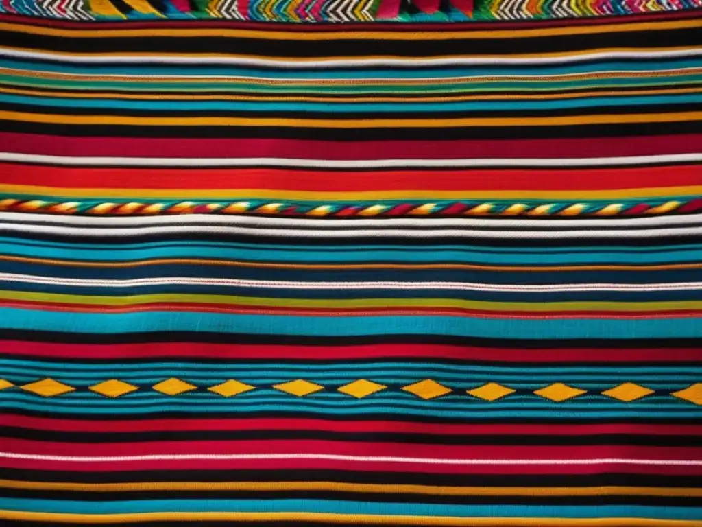 Tecnología textil de los Pueblos Andinos: Textil vibrante con geometría, colores audaces y conexión con la naturaleza