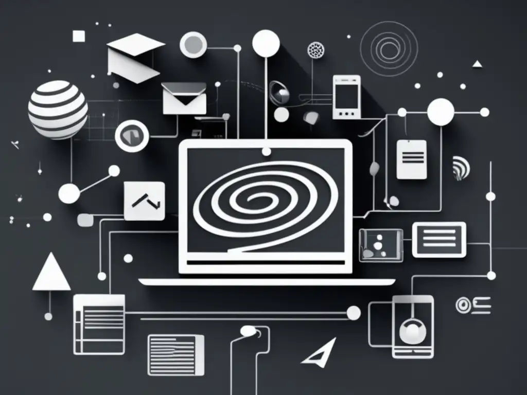 Impacto del internet en la educación actual: imagen 8k con formas geométricas interconectadas, simbolizando la tecnología digital y la difusión de conocimiento