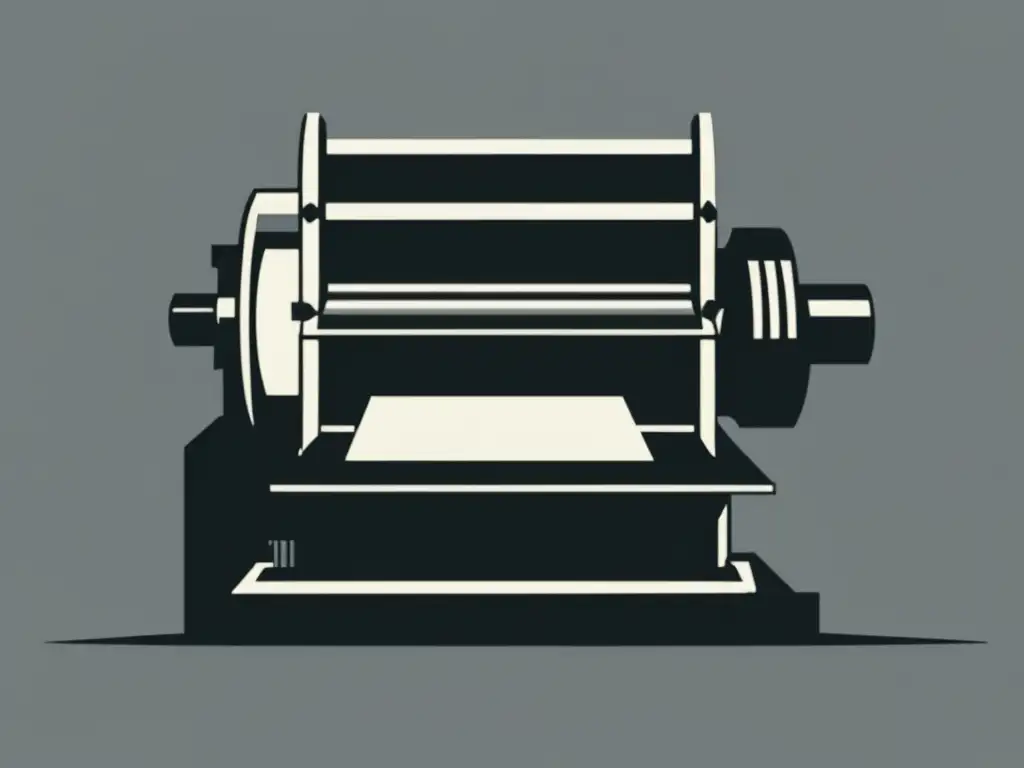 Impacto de la imprenta en la historia: representación minimalista y abstracta de su influencia en el conocimiento y la comunicación