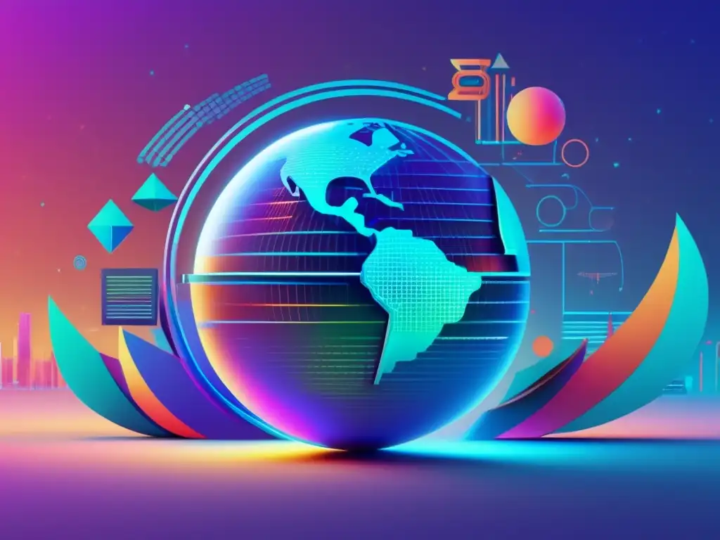 Evolución tecnológica en la educación: imagen 8k ultra detallada que representa abstractamente la innovación y progreso de la tecnología en las aulas