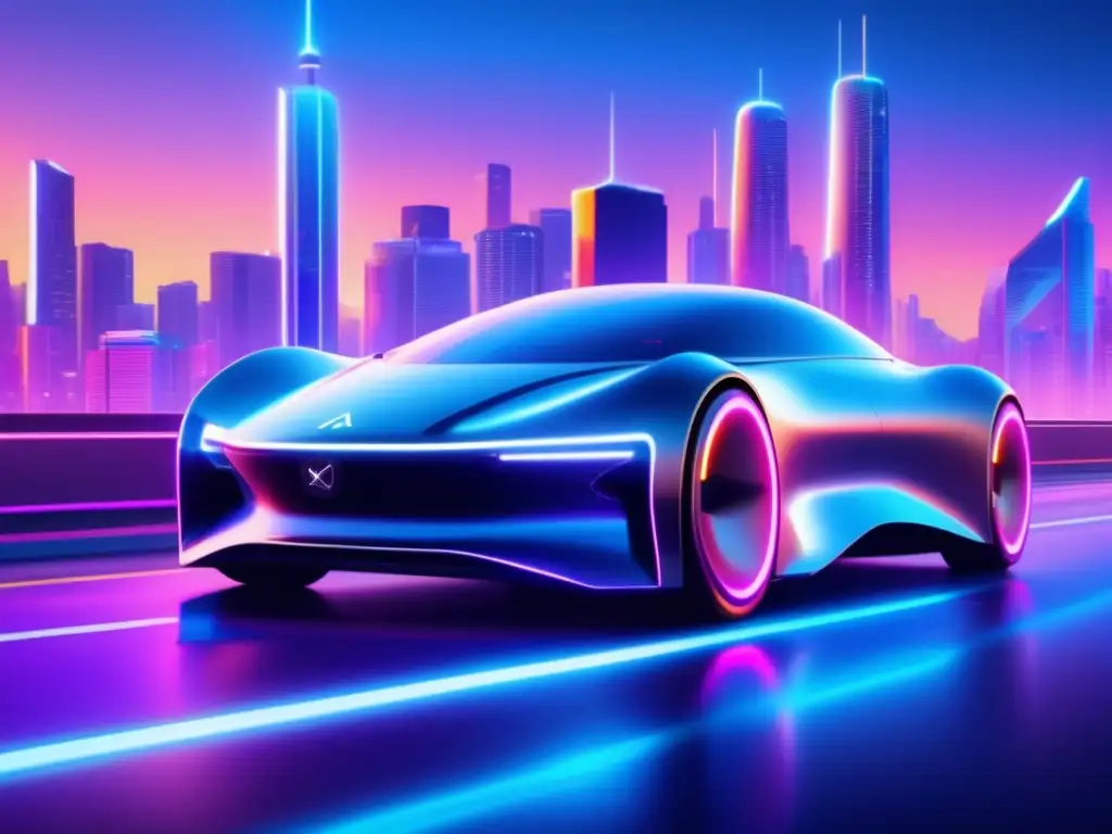 Transporte autónomo y drones: Avances tecnológicos en imagen futurista de vehículo urbano