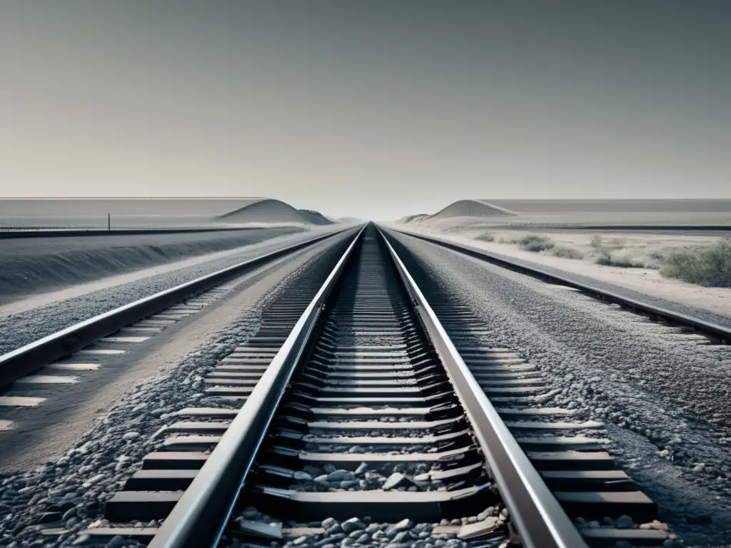 Tecnología y avances bélicos en la Guerra Civil Americana: Vías de tren en paisaje desolado