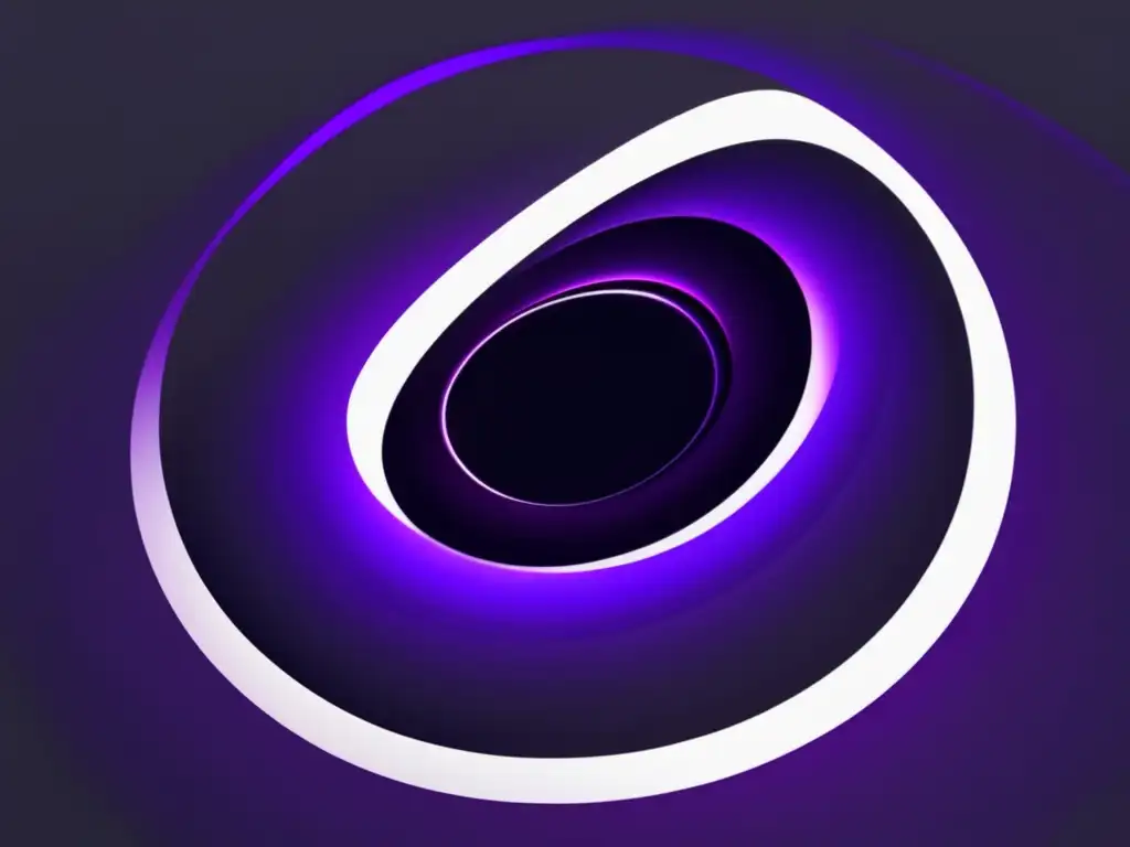 Representación impresionante de un agujero negro en estilo minimalista y abstracto