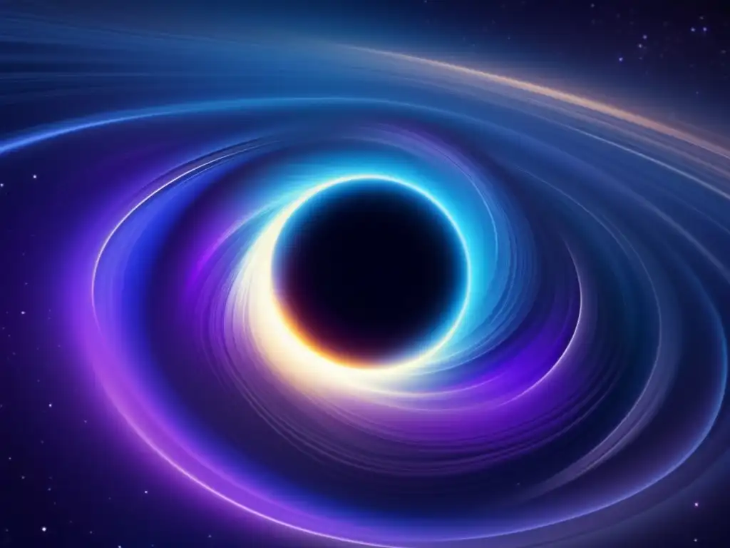 Tecnología estudio agujeros negros: Vórtice oscuro y colorido que representa la fascinante naturaleza de los agujeros negros en el espacio profundo